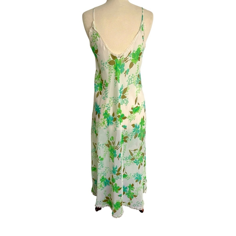 Lotus brand 1970s floral slip (vintage size 14) modern M/L maxi dress - Picture 5 of 7